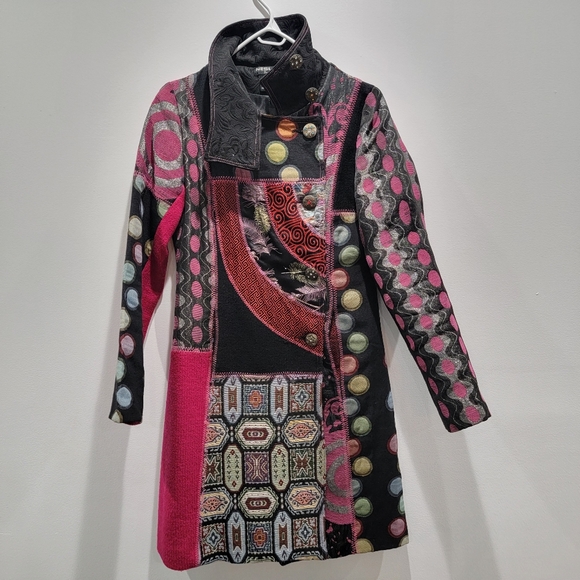Neslay Paris Multicolor Patchwork Coat Size Small